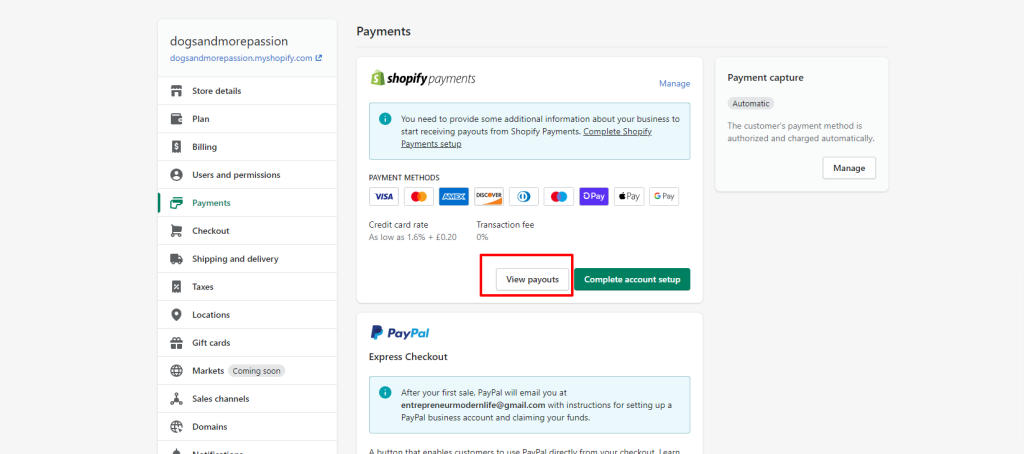 Comment utiliser un compte PayPal sur Shopify ?
