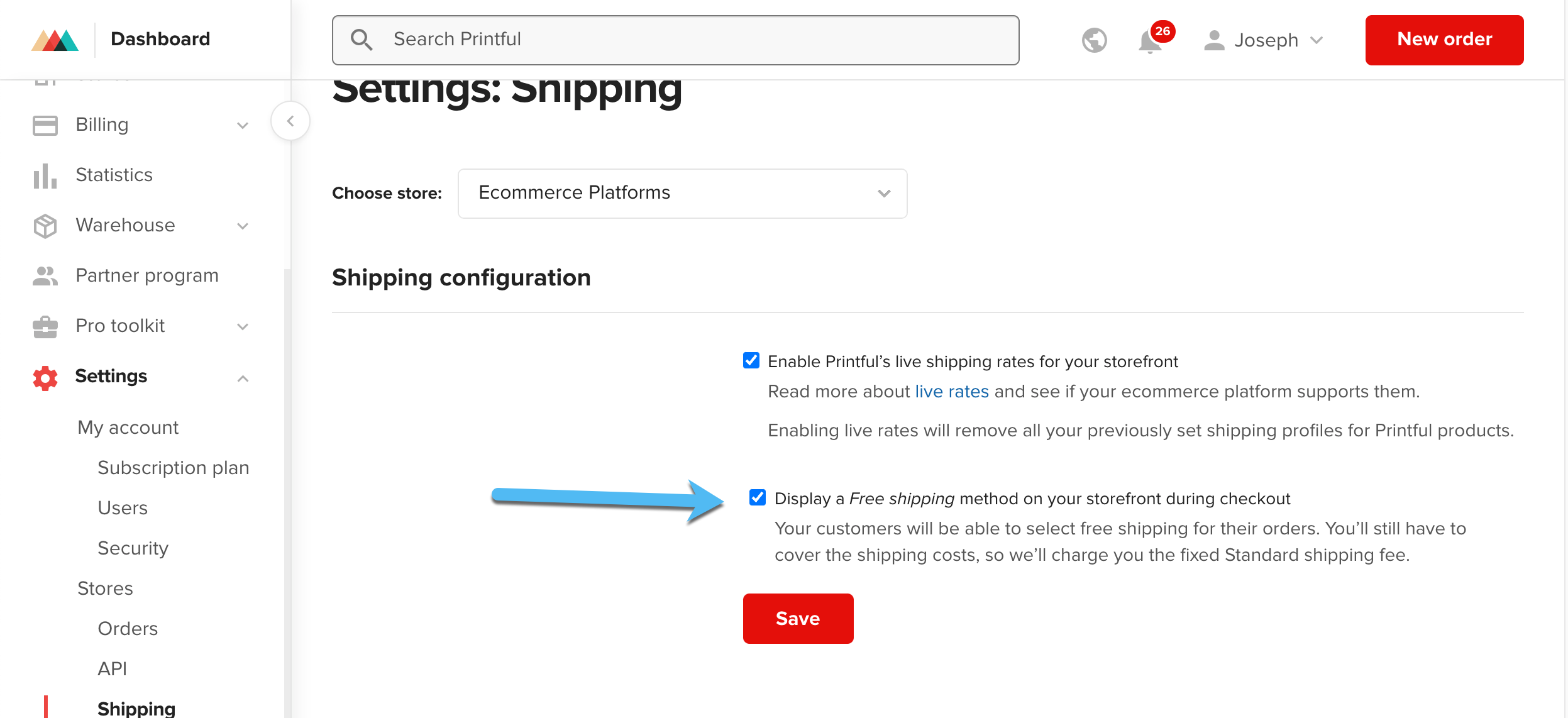Does Printful ship for free?