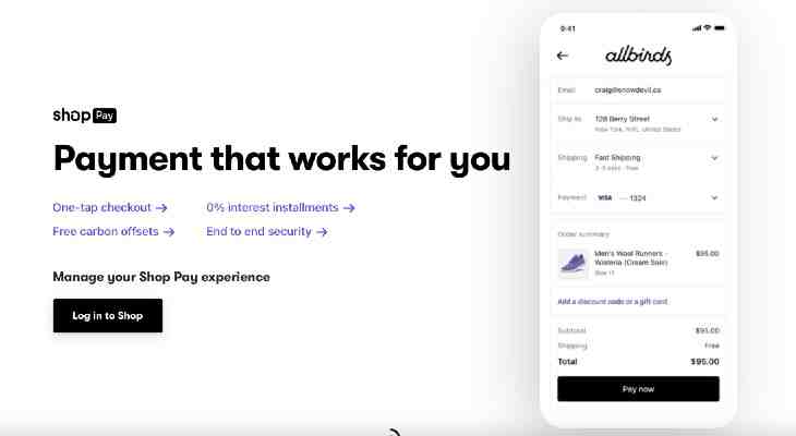 Is there a charge to use shop Pay?