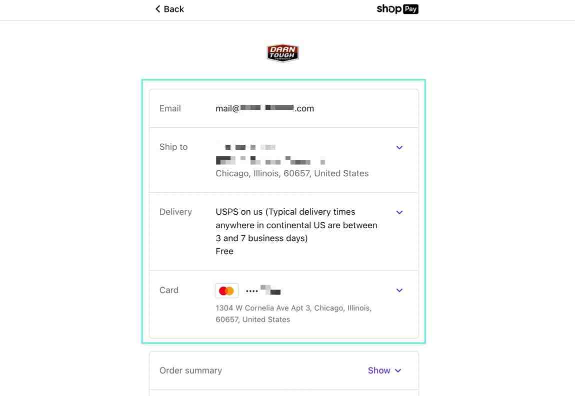 What happens when you use shop pay?